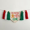 Christmas Half Birthday Party Decorations, Halfway to One Holiday High Chair Banner, Gingerbread 6 Month Sign, Candy Cane Cake Smash Decor