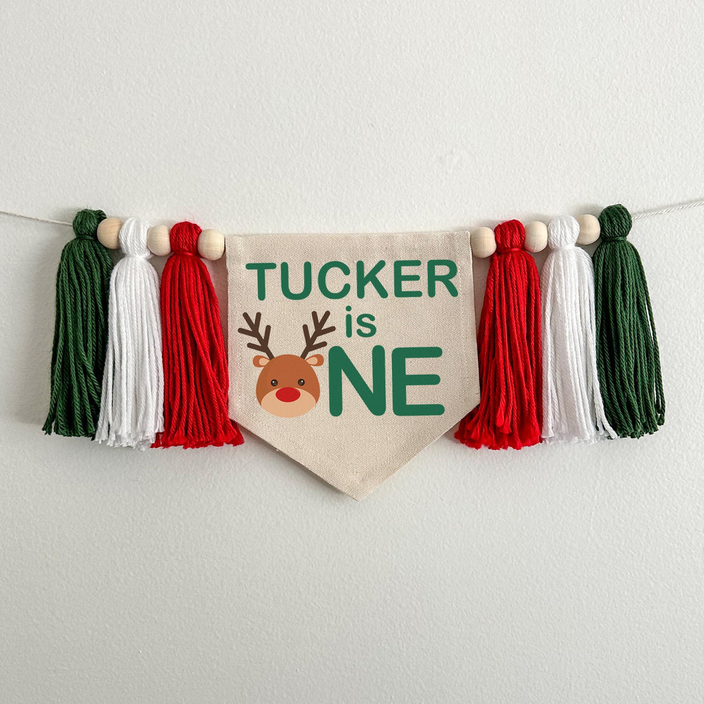 Christmas First Birthday | Personalized First Birthday | rReindeer 1st Birthday | High Chair Banner | Cake Smash Props