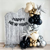 Black, Gold and Silver Balloon Arch | Balloon Garland Kit | Birthday, Graduation, New Years Eve Party Decorations | Happy New Year Decor