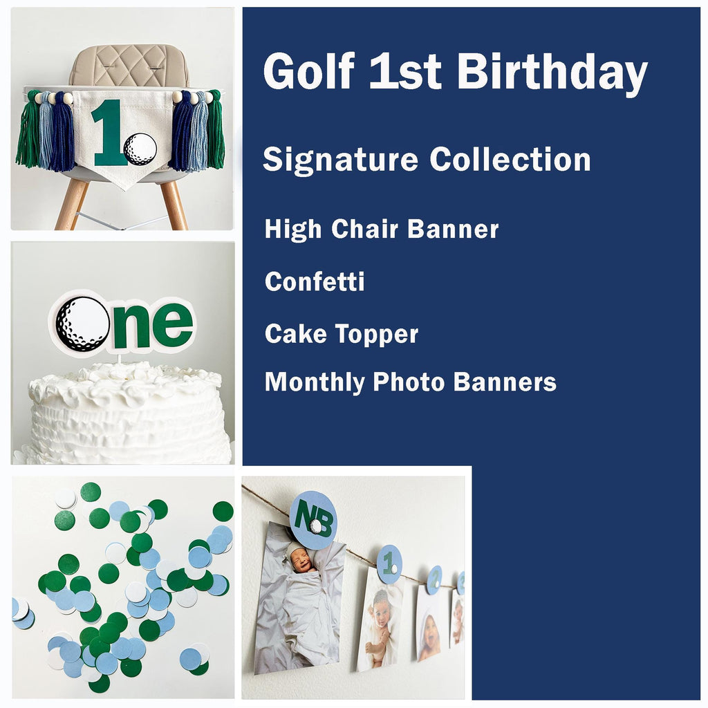 Golf Birthday | Golf First Birthday | Hole in One Party | Highchair Banner | Boy Party Decor | 1st Birthday Bundle | Mastered First Year