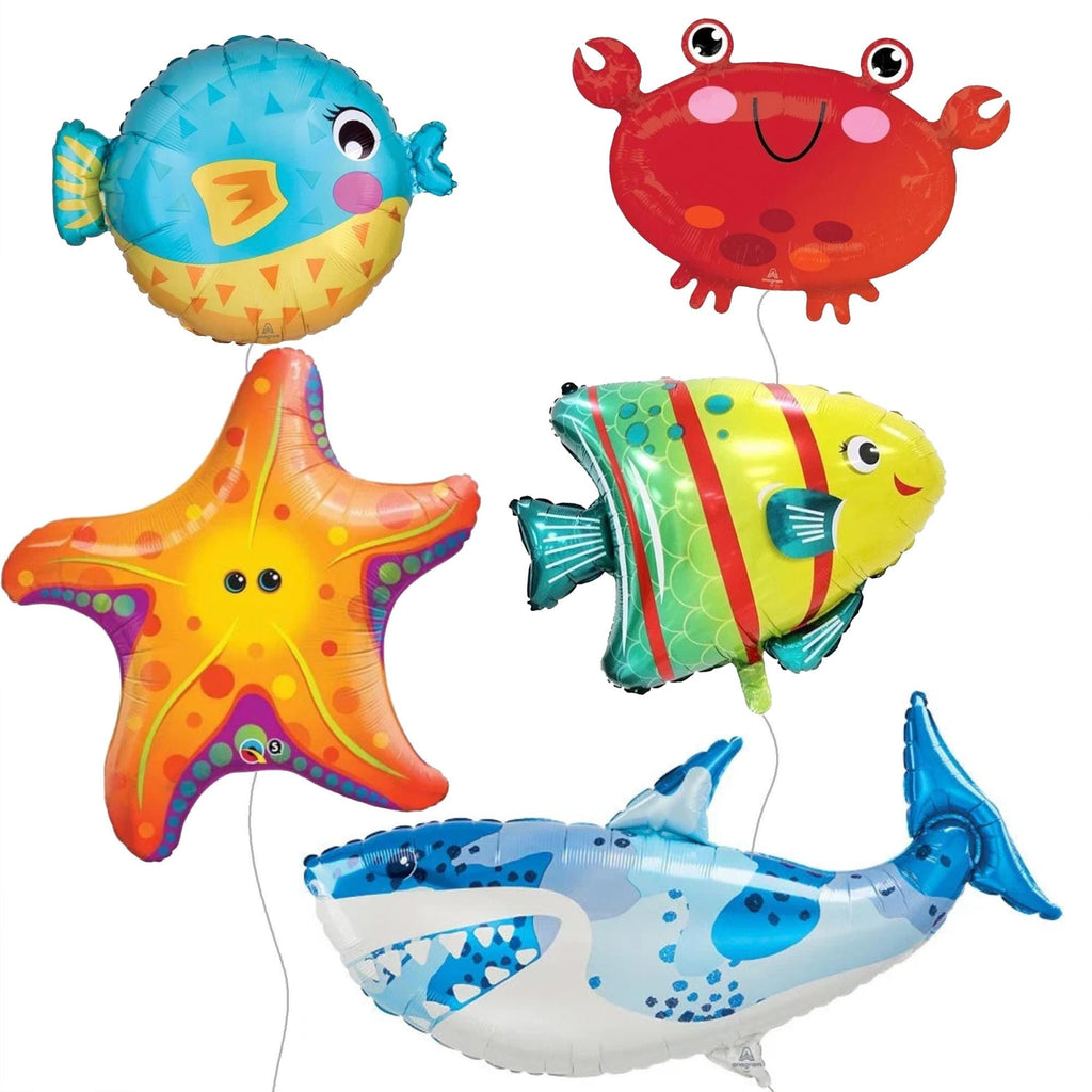 Sea Creature Balloons | Under the Sea Party Decor | Ocean Party Props | Crab Balloon | Shark Party Decoration
