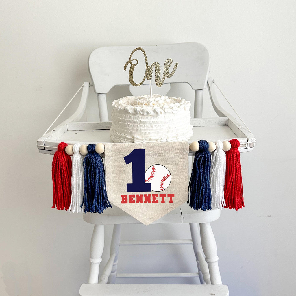 Baseball Rookie Year | 1st Birthday Decorations | Custom High Chair Banner | Baseball Party Decor | Cake Smash Prop