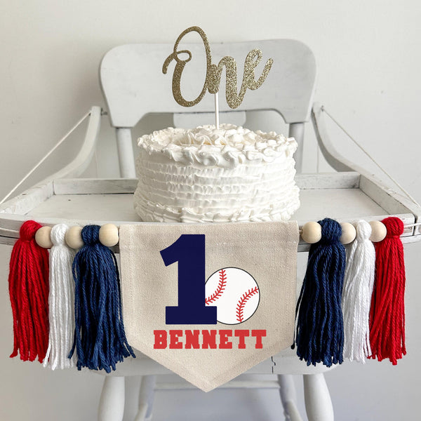 Baseball Rookie Year | 1st Birthday Decorations | Custom High Chair Banner | Baseball Party Decor | Cake Smash Prop