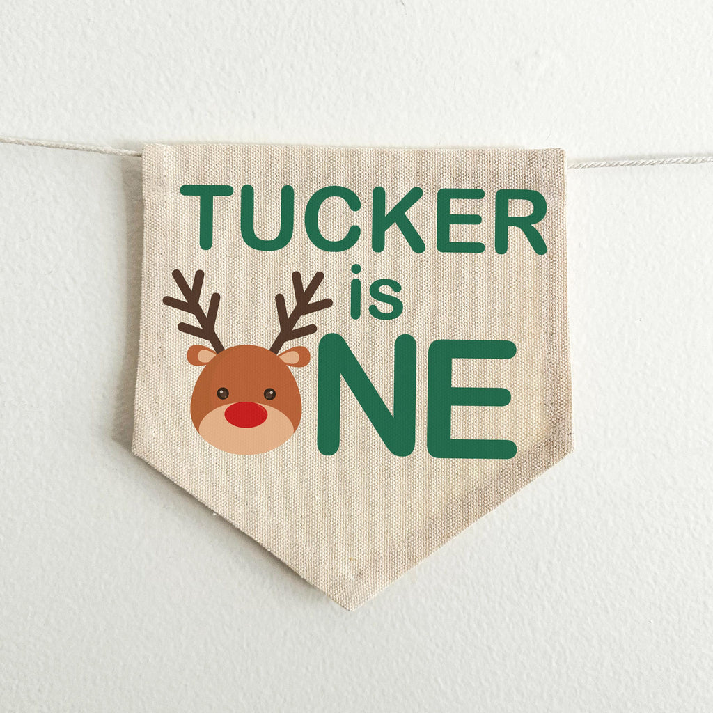 Christmas First Birthday | Personalized First Birthday | rReindeer 1st Birthday | High Chair Banner | Cake Smash Props