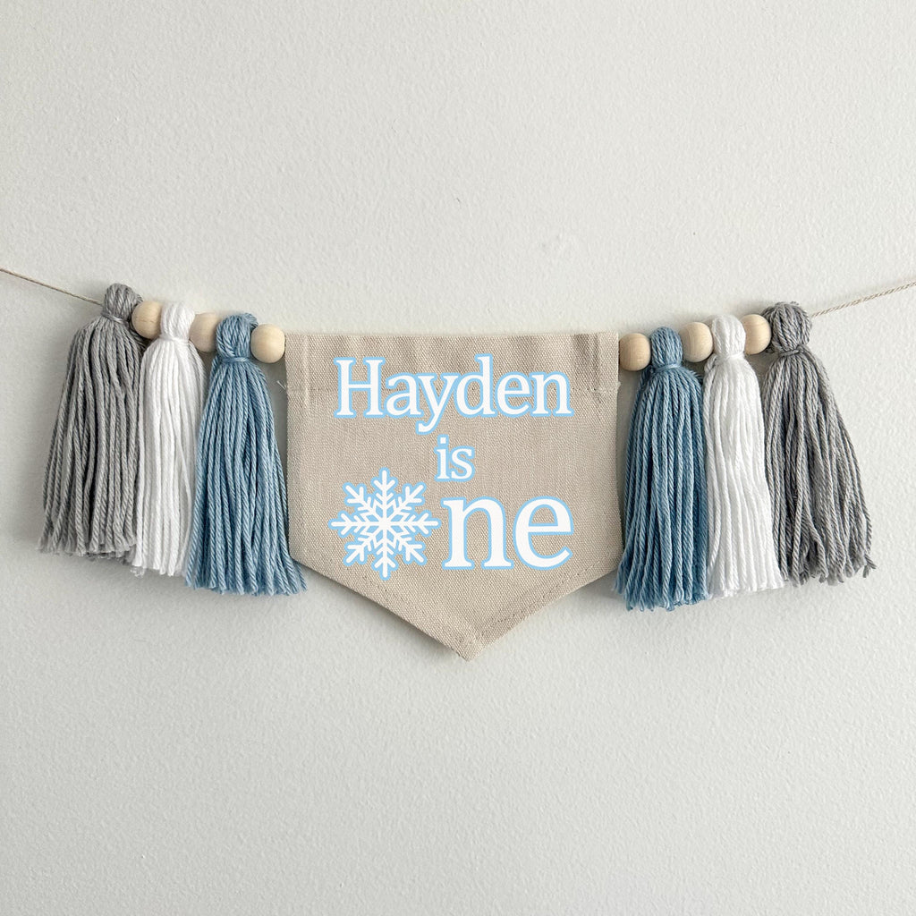 Winter ONEderland 1st Birthday Party Decorations, Custom Winter Wonderland High Chair Banner, Snowflake First Birthday, Snow Cake Smash Prop