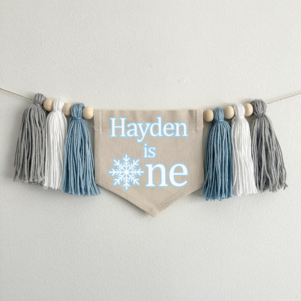 Winter ONEderland 1st Birthday Party Decorations, Custom Winter Wonderland High Chair Banner, Snowflake First Birthday, Snow Cake Smash Prop