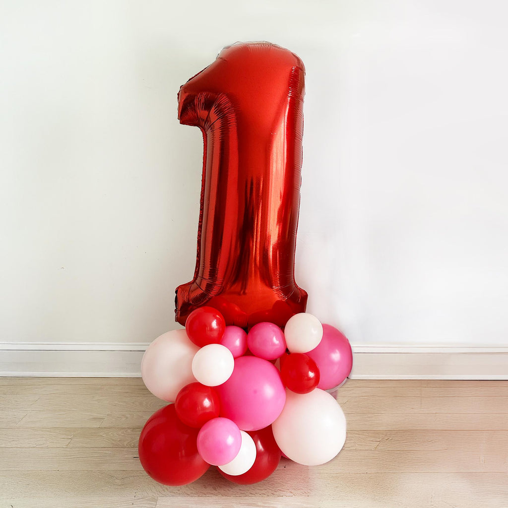 Valentine First Birthday | Sweetheart Party | 1st Birthday Bundle | Red Hearts Balloon Arch | Pink & Red Balloon Garland | Girl Party Decor