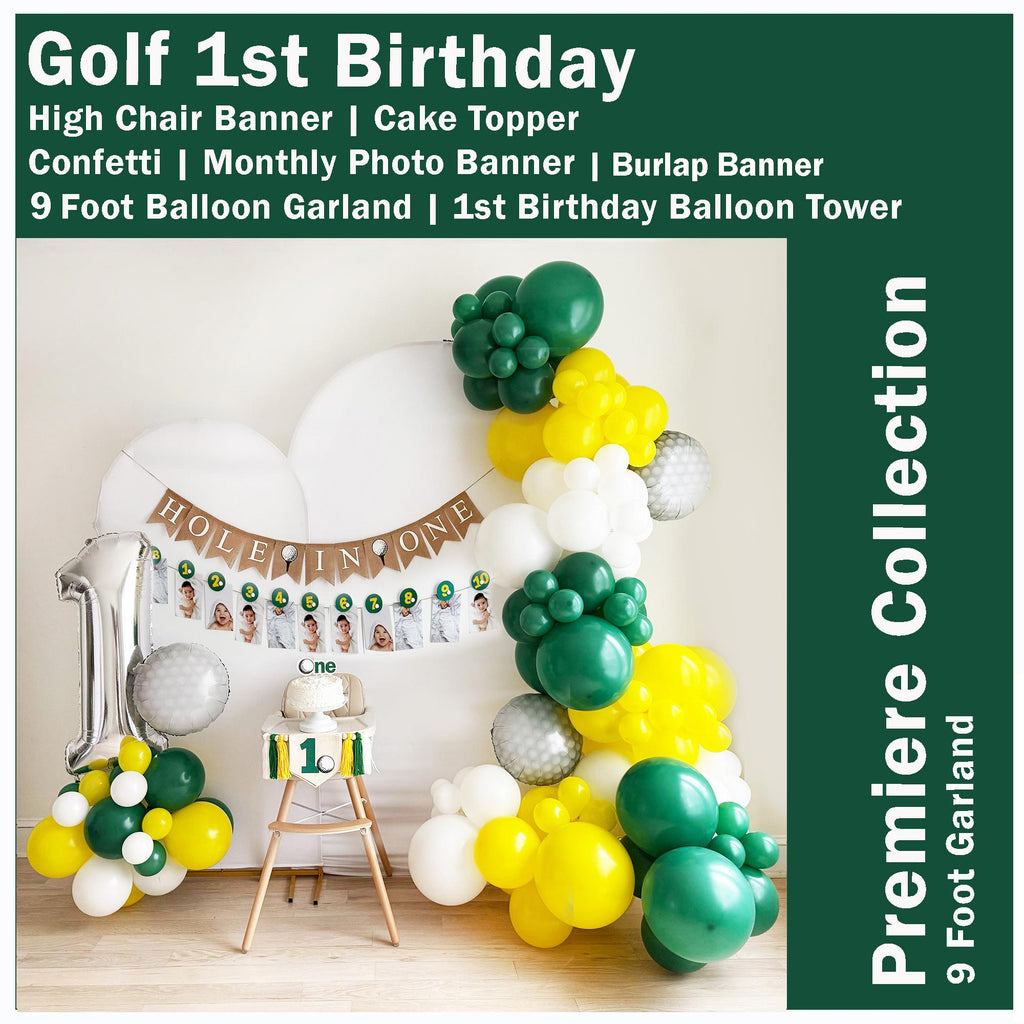 Golf Birthday | 1st Birthday Bundle | Hole in One Party | Highchair Banner | Boy Party Decor | Golf First Birthday | Mastered First Year