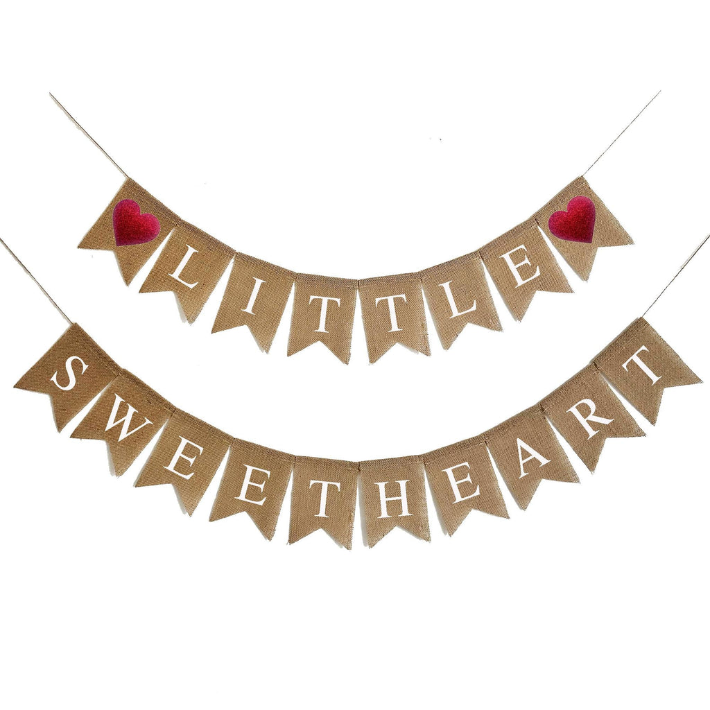 Little Sweetheart Baby Shower | Valentine's Birthday Party | Sweetheart 1st Birthday | Burlap Banner