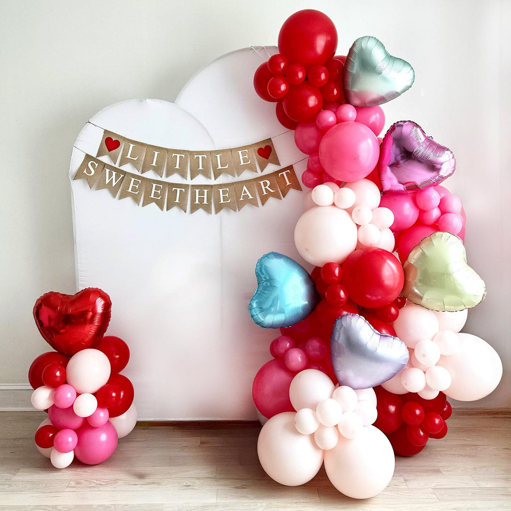 Valentine's Day Party | Little Sweetheart | Baby Shower | Valentine's Day Heart Balloons | Red Balloons