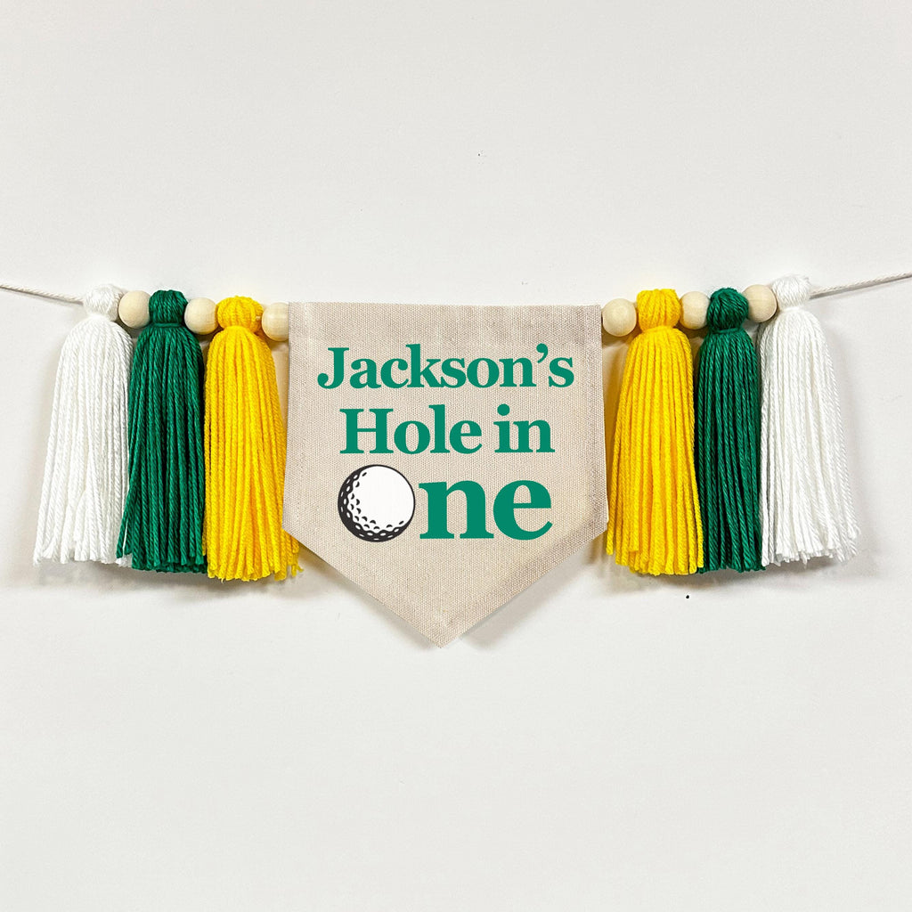 Golf 1st Birthday Party Decorations | Personalized Golf Banner | Sports First Birthday Party | Custom Hole in One High Chair Decoration