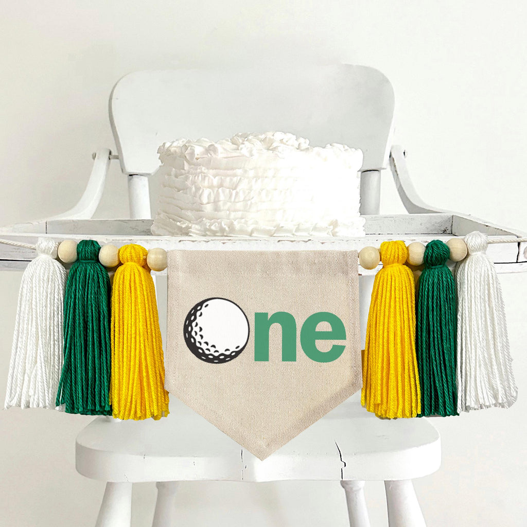 Golf 1st Birthday Party Decorations | Personalized Golf Banner | Sports First Birthday Party | Custom Hole in One High Chair Decoration