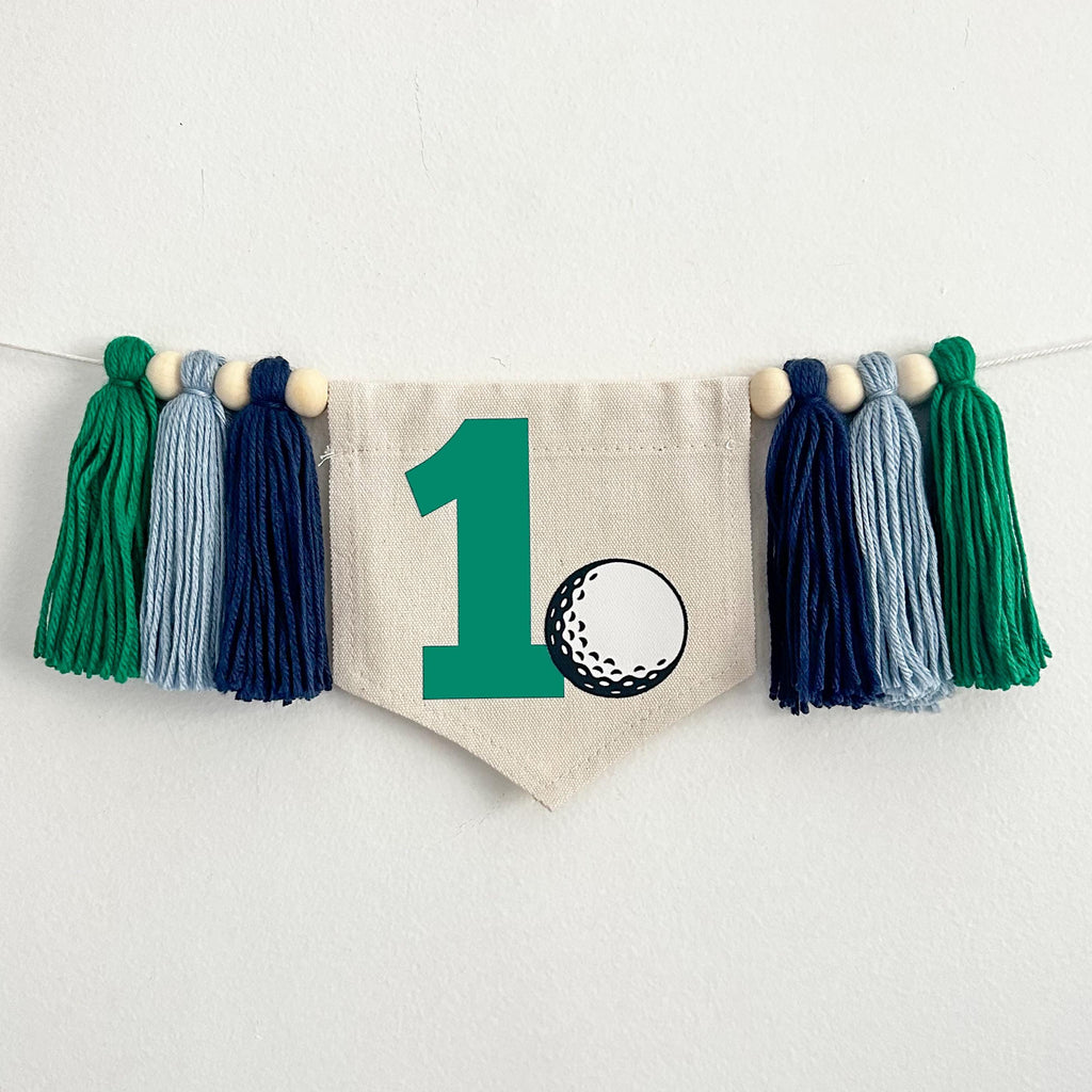 Golf 1st Birthday Party Decorations | Custom Hole in One High Chair Decoration | Personalized Golf Banner | Sports First Birthday Party