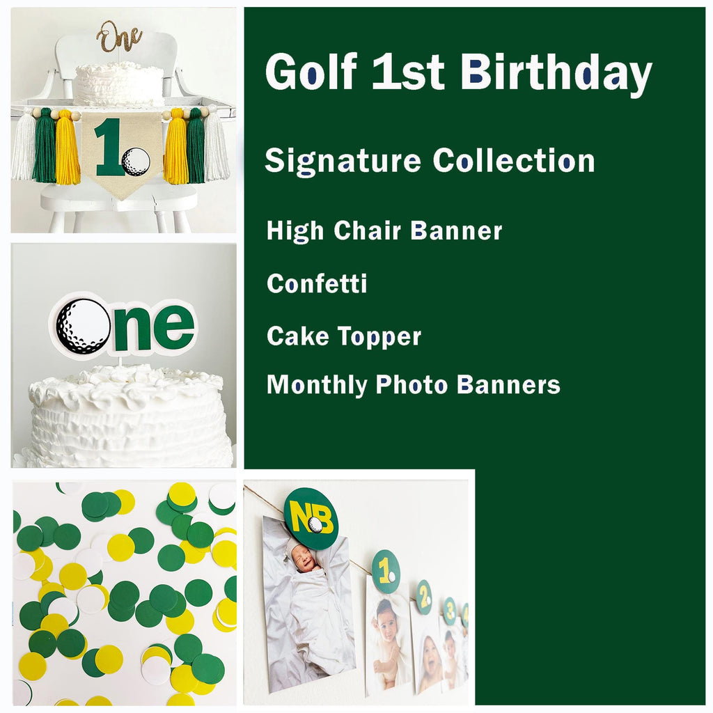 Golf Birthday | 1st Birthday Bundle | Hole in One Party | Highchair Banner | Boy Party Decor | Golf First Birthday | Mastered First Year