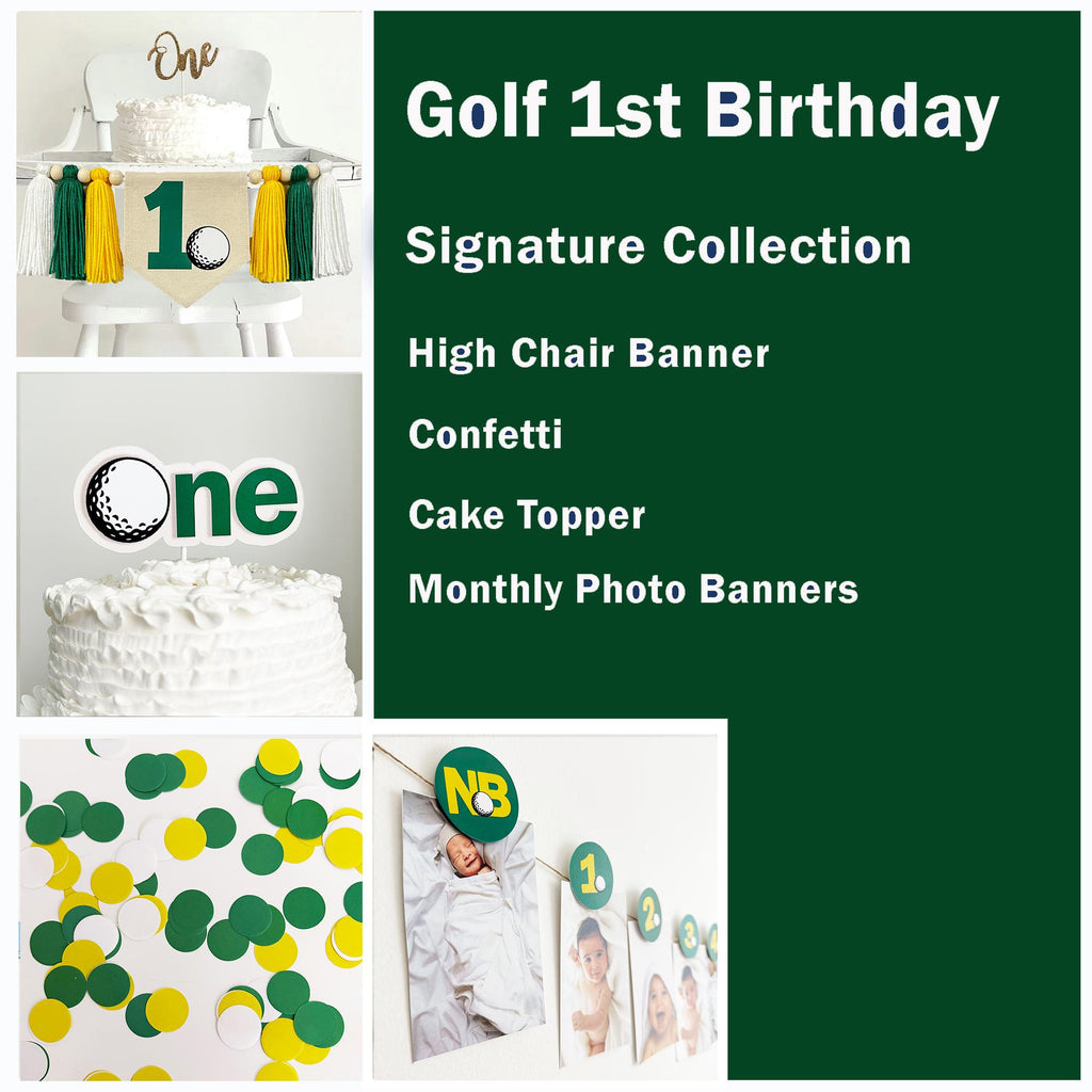 Golf Birthday 1st Birthday Bundle | Hole in One Party | Highchair Banner | Boy Party Decor | Golf First Birthday | Mastered First Year