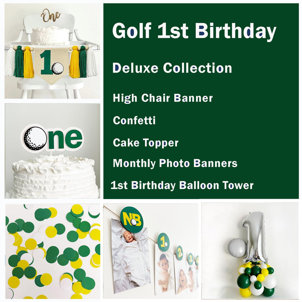 Golf Birthday | 1st Birthday Bundle | Hole in One Party | Highchair Banner | Boy Party Decor | Golf First Birthday | Mastered First Year