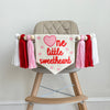 One Little Sweetheart 1st Birthday Banner | Heart Highchair Decoration | Valentines Day First Birthday Party Sign
