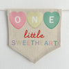 One Little Sweetheart 1st Birthday Banner, Valentines Day First Birthday Party Sign, Candy Hearts Highchair Decoration, Cake Smash Prop