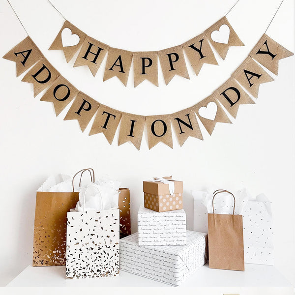 Adoption Day Banner | Adoption Announcement | Gotcha Day Decorations | Burlap Banner | Pet Adoption Sign | Dog or Cat Rescue