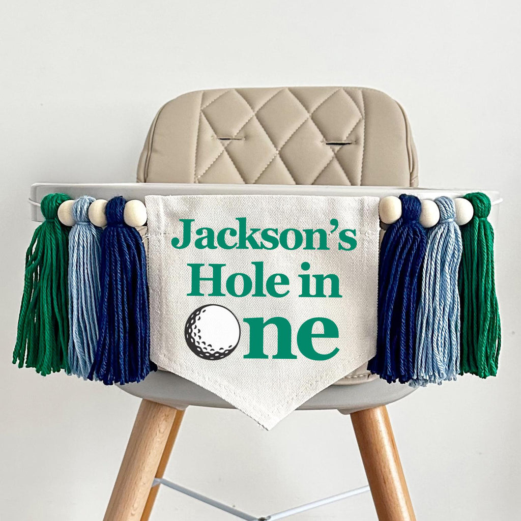 Golf 1st Birthday Party Decorations | Custom Hole in One High Chair Decoration | Sports First Birthday Party | Personalized Golf Banner