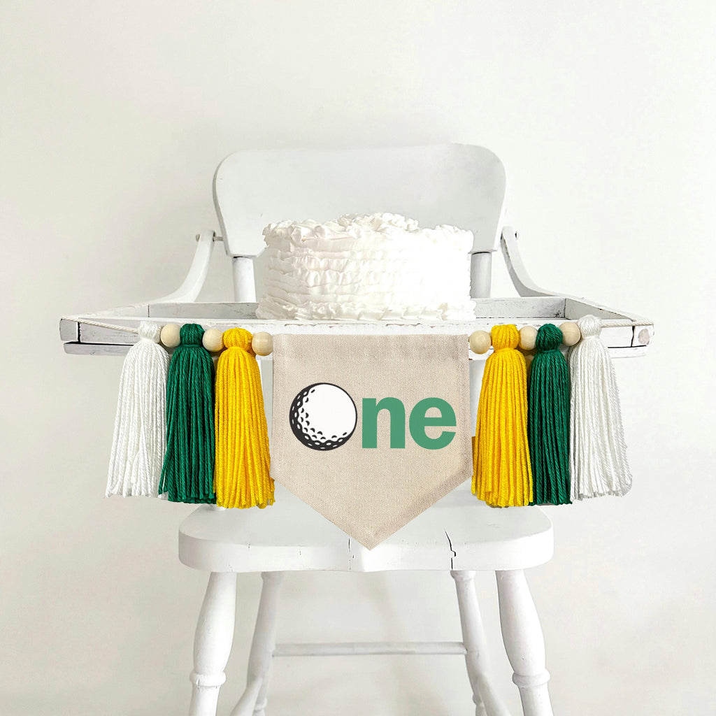 Golf 1st Birthday Party Decorations | Personalized Golf Banner | Sports First Birthday Party | Custom Hole in One High Chair Decoration