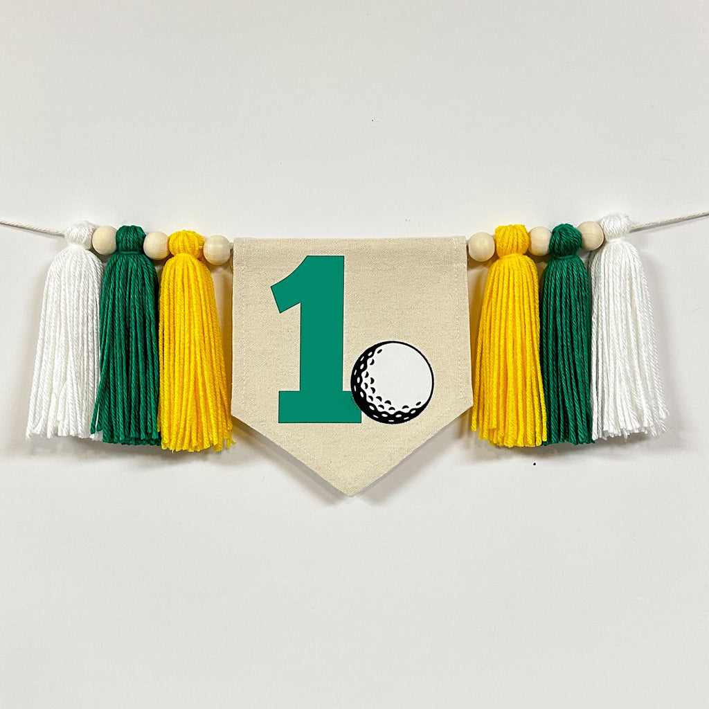 Golf 1st Birthday Party Decorations | Personalized Golf Banner | Custom Hole in One High Chair Decoration | Sports First Birthday Party