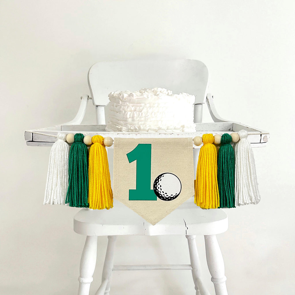 Golf 1st Birthday Party Decorations | Personalized Golf Banner | Custom Hole in One High Chair Decoration | Sports First Birthday Party