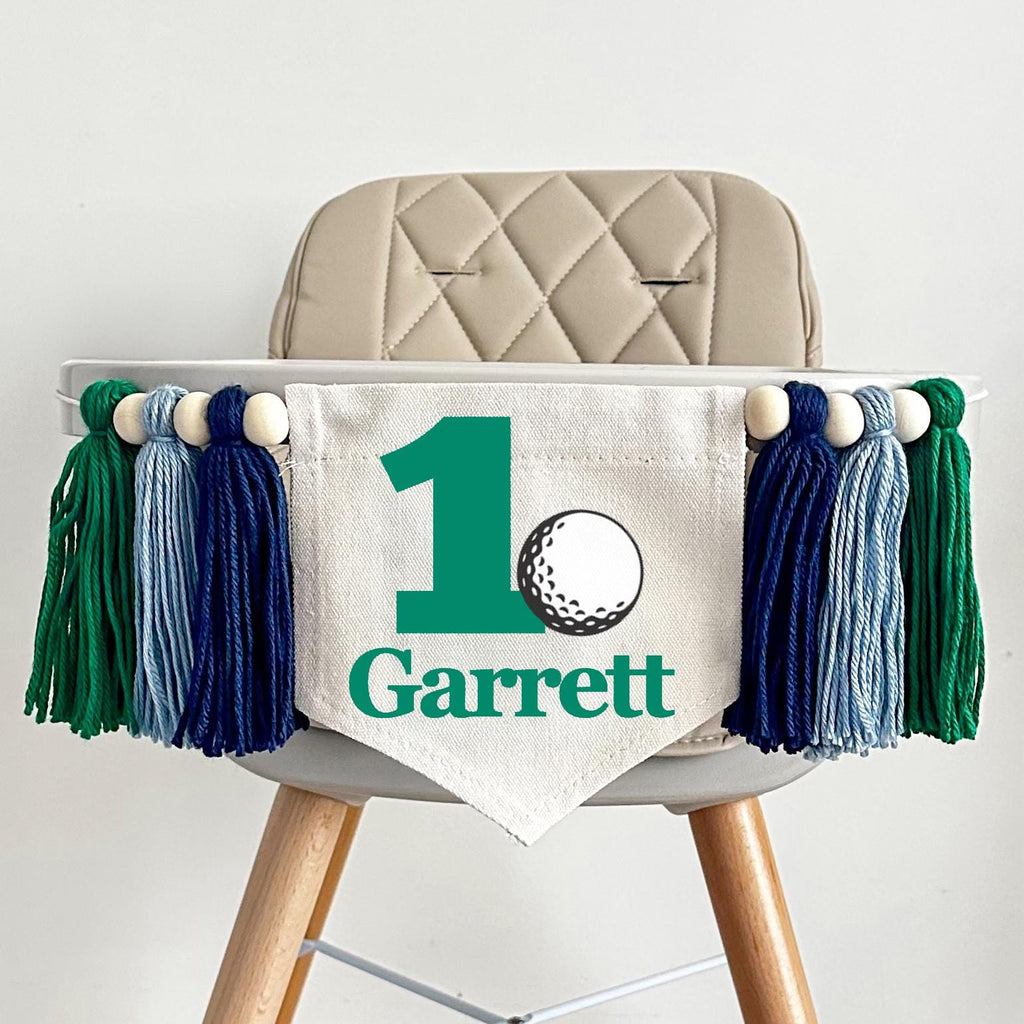 Golf 1st Birthday Party Decorations | Custom Hole in One High Chair Decoration | Personalized Golf Banner | Sports First Birthday Party