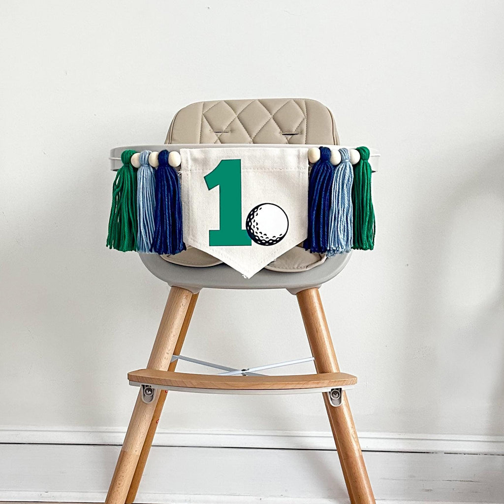 Golf 1st Birthday Party Decorations | Custom Hole in One High Chair Decoration | Personalized Golf Banner | Sports First Birthday Party