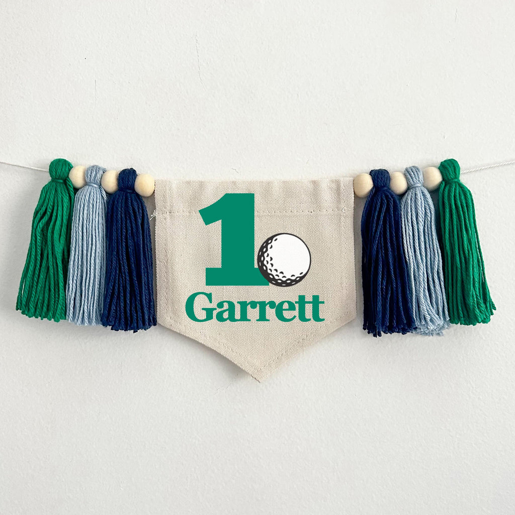 Golf 1st Birthday Party Decorations | Custom Hole in One High Chair Decoration | Personalized Golf Banner | Sports First Birthday Party