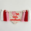 One Little Sweetheart 1st Birthday Banner, Heart Highchair Decoration, Valentines Day First Birthday Party Sign, Love Cake Smash Pennant