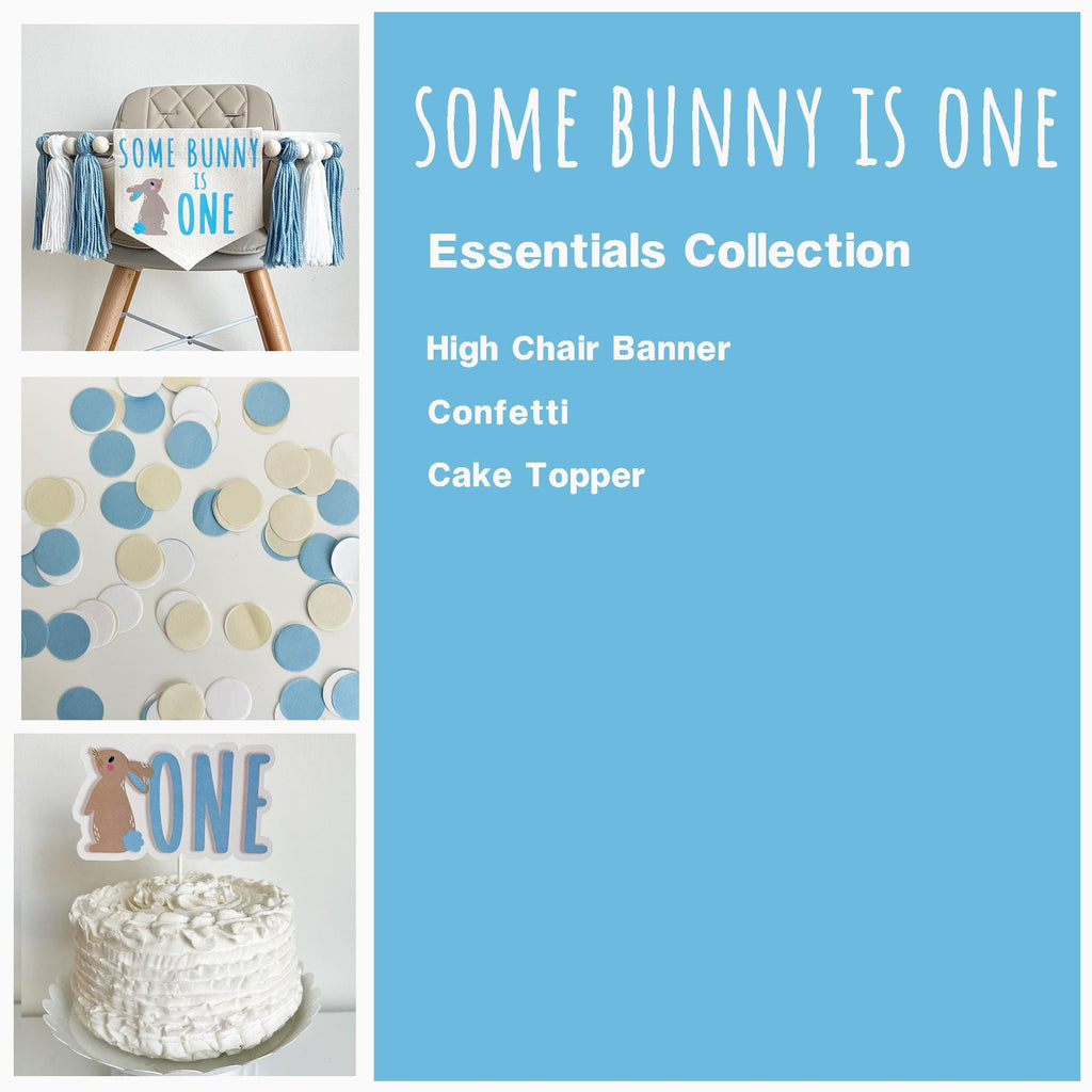 Some Bunny Is One First Birthday Bundle | Easter 1st Birthday Party Decorations | Boys Cake Smash Decor