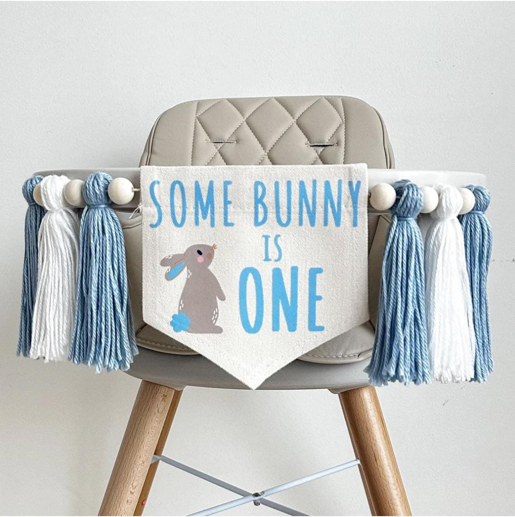Some Bunny Is One First Birthday Bundle | Easter 1st Birthday Party Decorations | Boys Cake Smash Decor