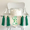 Shamrock 1st Birthday Tassel Banner, Custom St Patrick's Day Highchair Decoration, Personalized Clover First Birthday Party Sign
