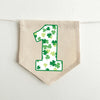 Shamrock 1st Birthday Tassel Banner, Custom St Patrick's Day Highchair Decoration, Personalized Clover First Birthday Party Sign