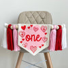 Valentine 1st Birthday Tassel Banner, Custom Heart Highchair Decoration, Love Cake Smash Pennant, Personalized Valentines Day First Birthday