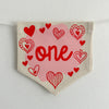 Valentine 1st Birthday Tassel Banner, Heart Highchair Decoration, Love Cake Smash Pennant, Valentines Day First Birthday Party Sign