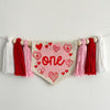 Valentine 1st Birthday Tassel Banner, Custom Heart Highchair Decoration, Love Cake Smash Pennant, Personalized Valentines Day First Birthday