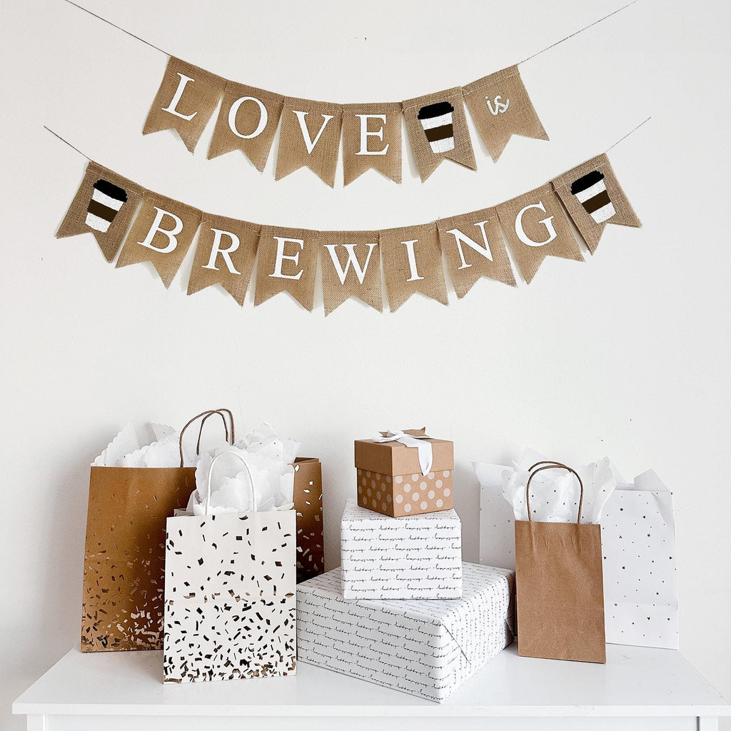 Love is Brewing Bridal Shower Banner | Coffee Themed Bride to Be Decorations | Engagement Party Decor | Wedding Engagement Sign