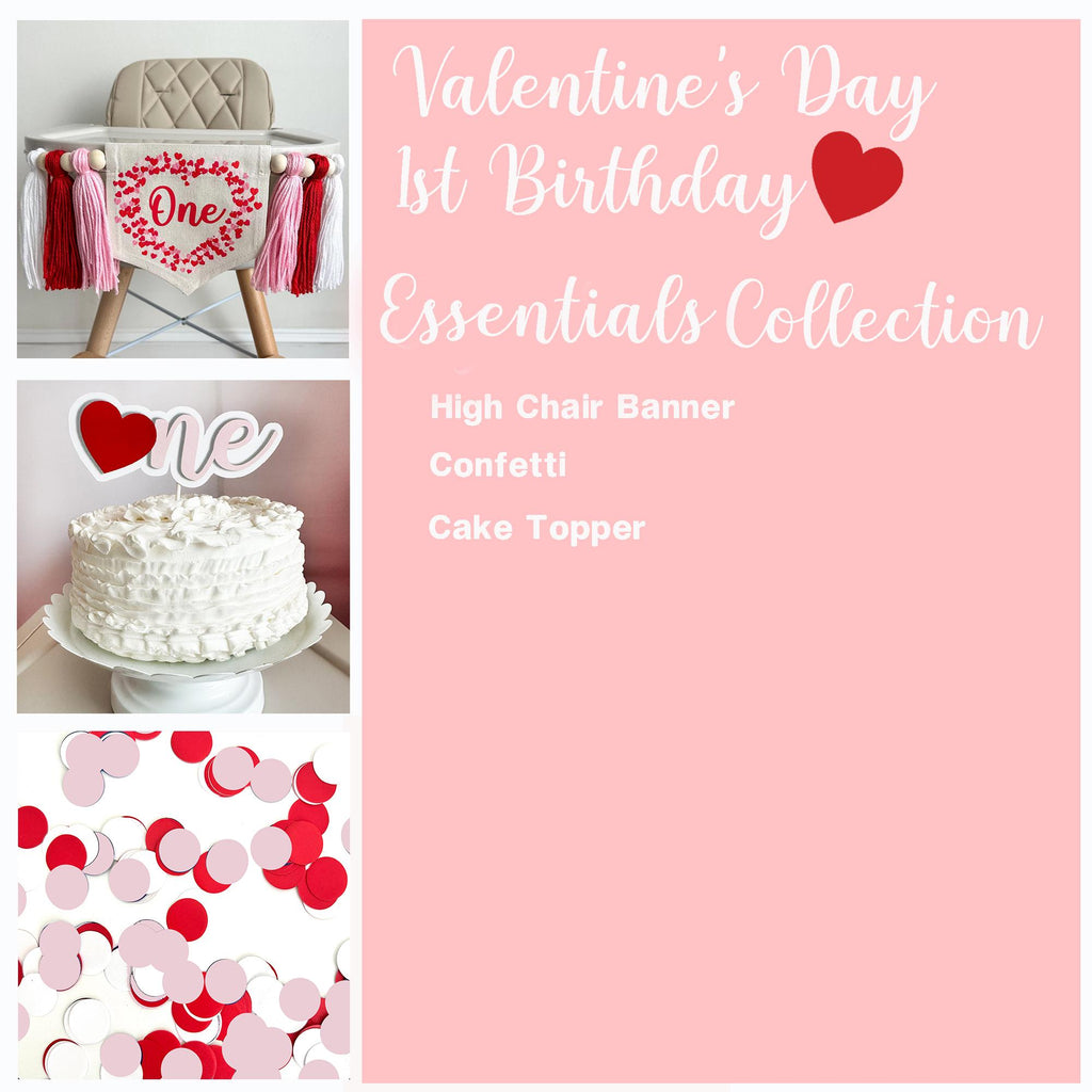 Valentine First Birthday | Sweetheart Party | 1st Birthday Bundle | Red Hearts Balloon Arch | Pink & Red Balloon Garland | Girl Party Decor