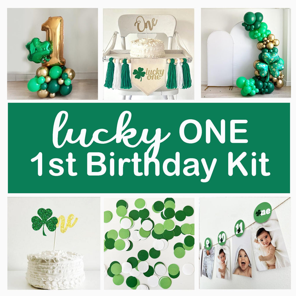 Lucky One First Birthday | St Patrick's Day Birthday | Boy First Birthday Kit | Shamrock Party Decorations | St Paddy's Day | Balloon Arch