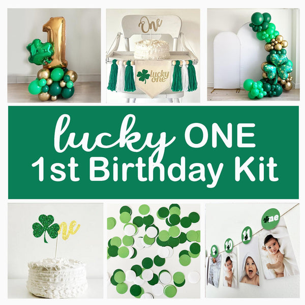 Lucky One First Birthday | St Patrick's Day Birthday | Boy First Birthday Kit | Shamrock Party Decorations | St Paddy's Day | Balloon Arch
