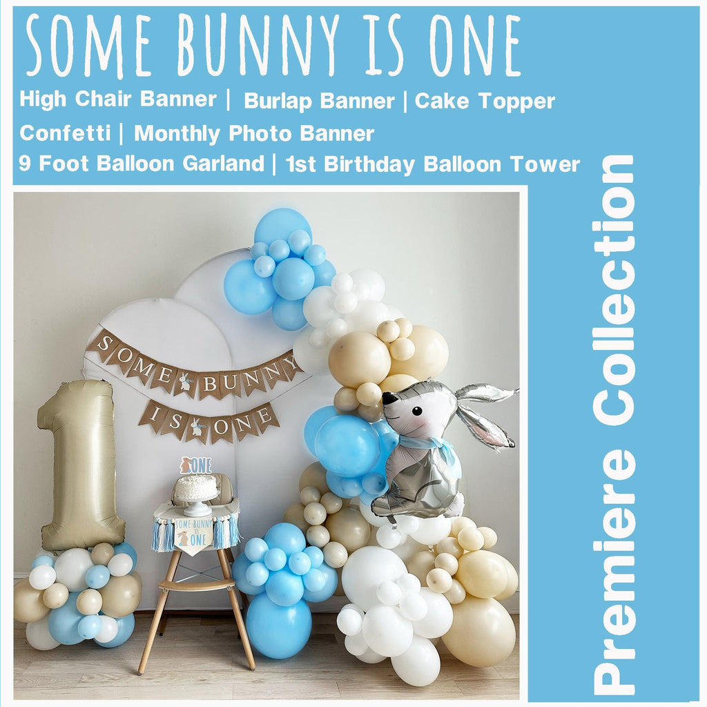 Some Bunny Is One First Birthday Bundle | Easter 1st Birthday Party Decorations | Boys Cake Smash Decor