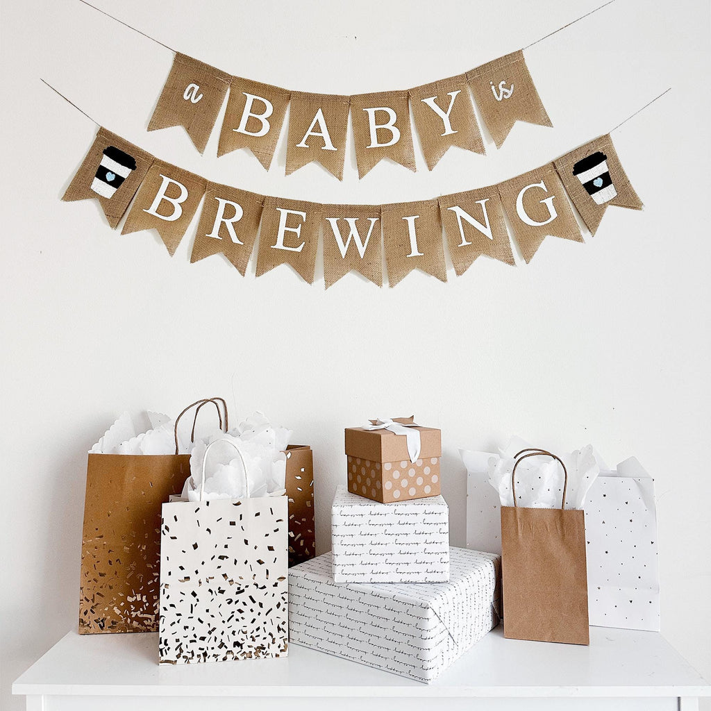Coffee Baby Shower Decor | A Baby Is Brewing Banner | Gender Neutral Baby Shower | Coffee Themed Gender Reveal Party