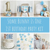 Some Bunny Is One First Birthday Bundle | Easter 1st Birthday Party Decorations | Boys Cake Smash Decor
