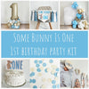 Some Bunny Is One First Birthday Bundle | Easter 1st Birthday Party Decorations | Boys Cake Smash Decor