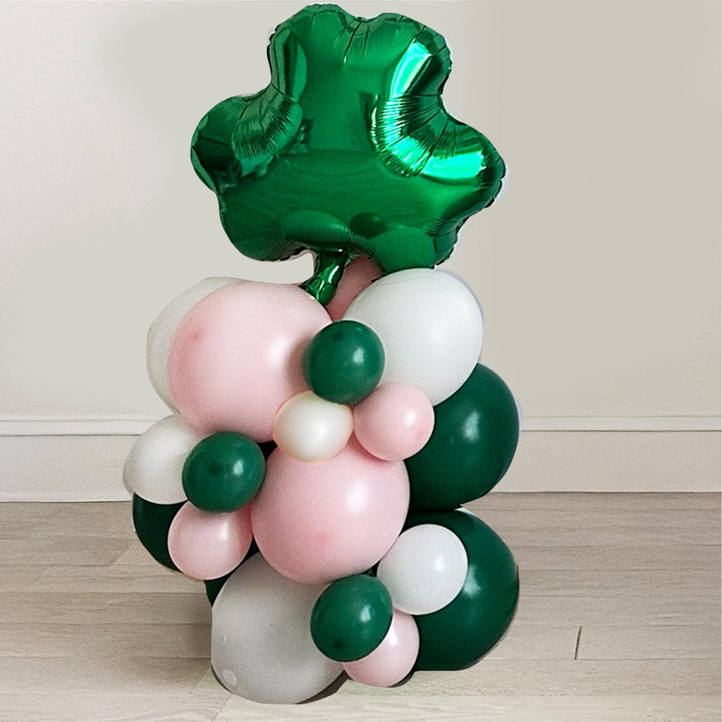 Lucky Charm Baby Shower Bundle | St Patricks Themed Baby Girl Shower Decorations | Pink & Green St. Paddy's Birth Announcement