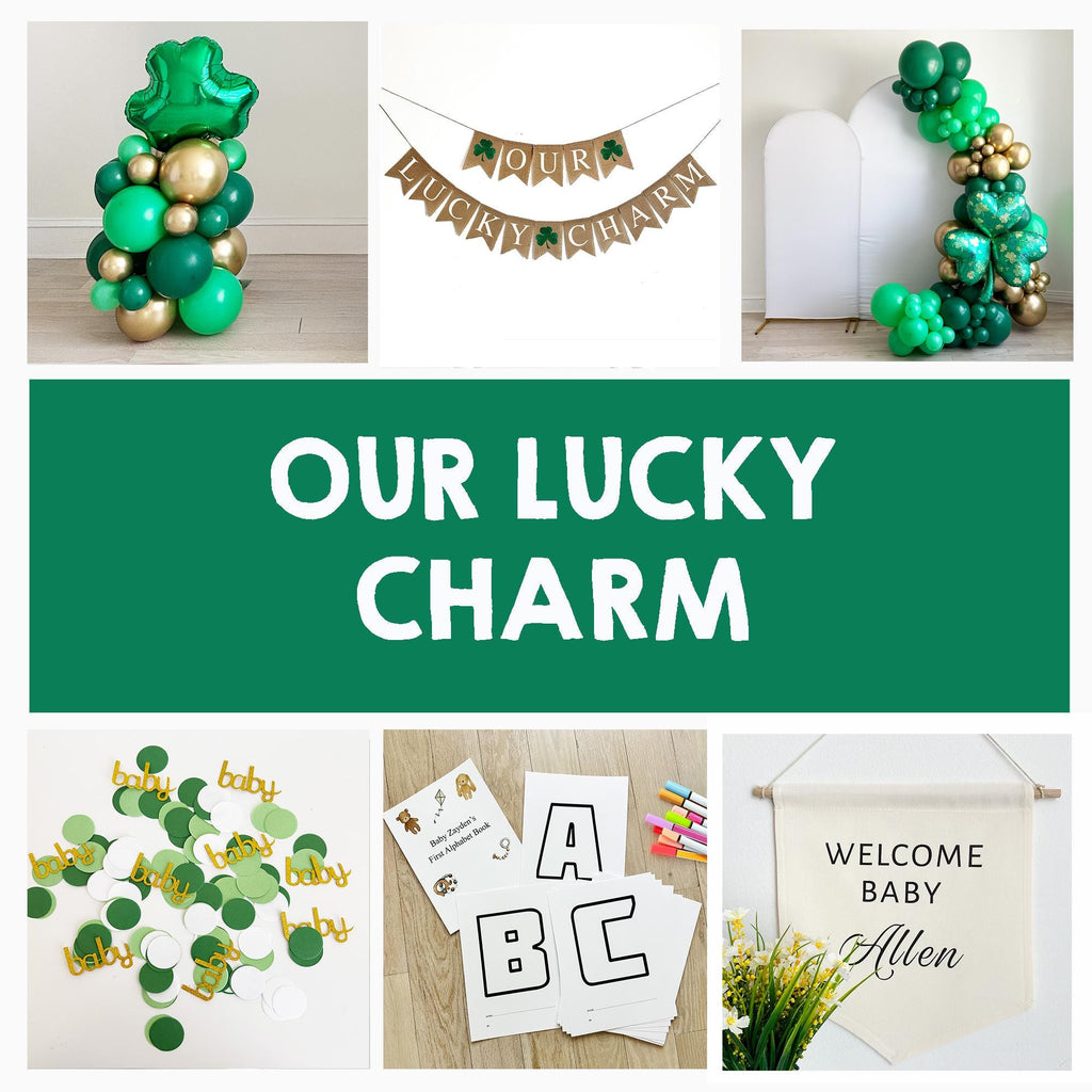 St Patrick's Day Baby Shower | Our Lucky Charm | | Baby Shower Decorations | Lucky One | Spring Baby Shower | It's A Boy