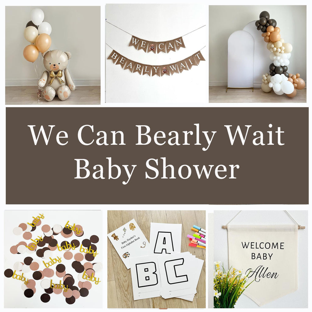 Bear Baby Shower | We Can Bearly Wait Shower | Teddy Bear Baby Announcement | Gender Neutral Baby Shower Bundle