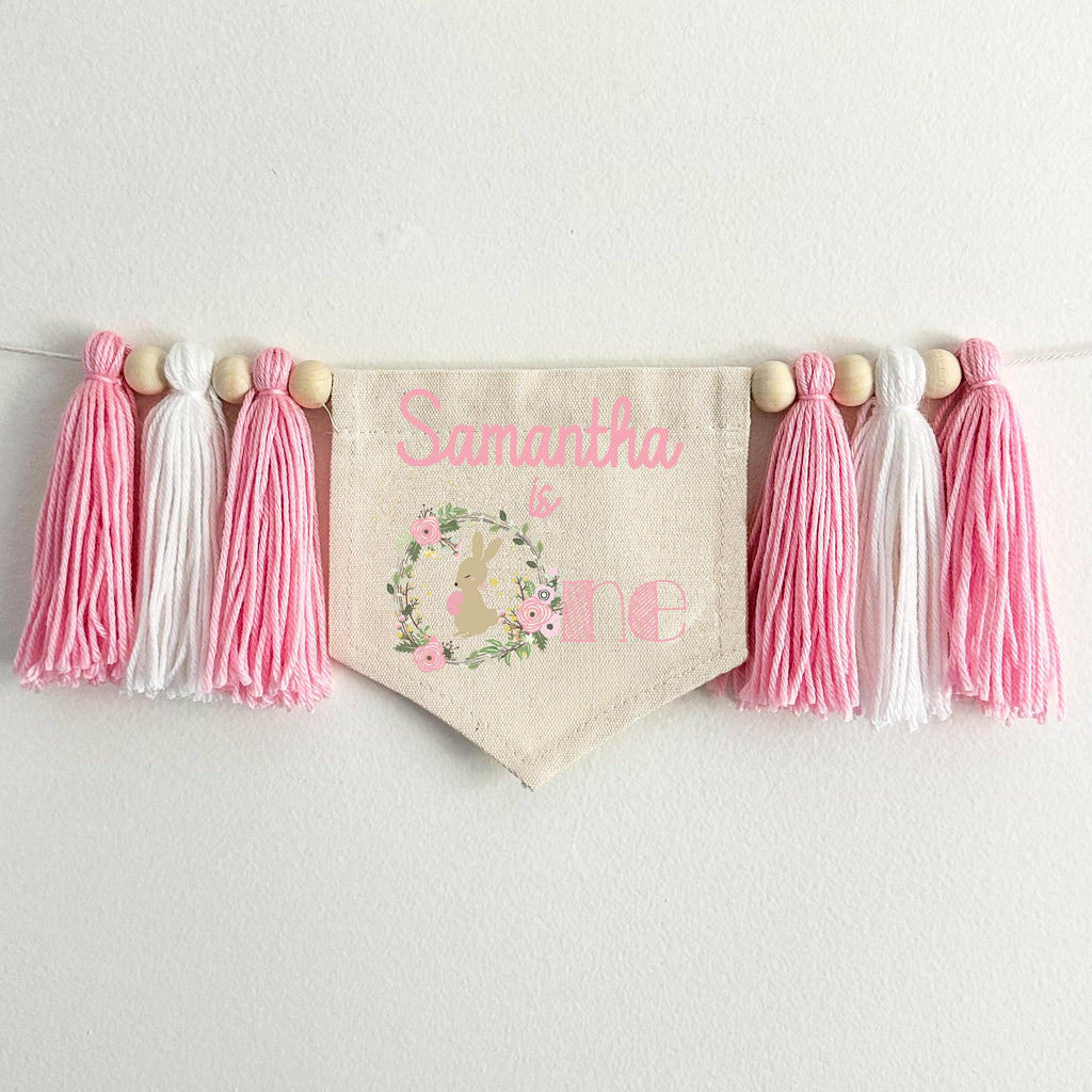 Easter 1st Birthday Party Decorations | Some Bunny is One High Chair Banner | Personalized First Birthday Banner